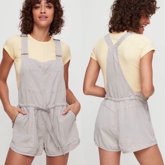 Aritzia Pants - Aritzia Wilfred Free Beatriz Romper Ashen Overalls Utility Cargo Minimalist S